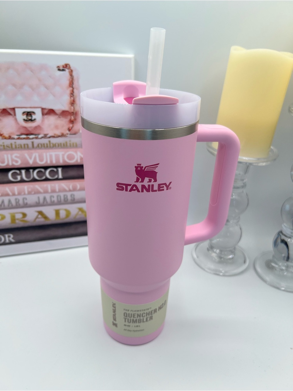 Stanley Pink Insulated Travel Mug with Straw
